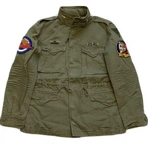 Polo Ralph Lauren ARMY GREEN MILITARY Patch Paratrooper Jacket w/ Hoodie NWT